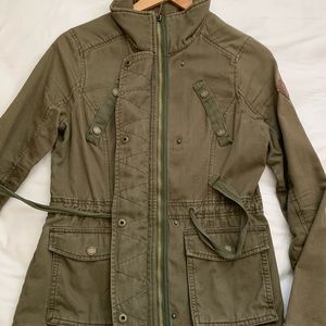 hollister army green vintage jacket
